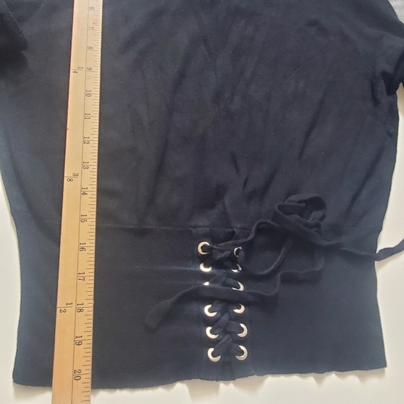 Y2K Express Knit Corsett Top Small Renaissance Balloon Sleeve Whimsigoth - Picture 9 of 9